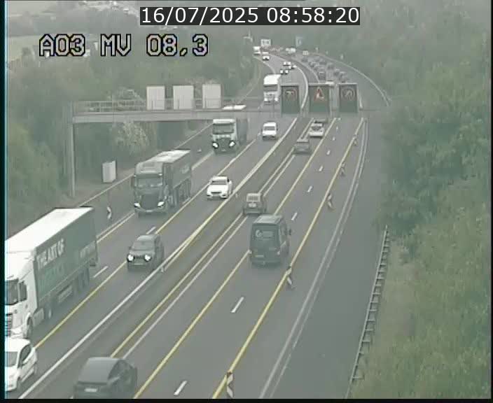 Webcam Autoroute après la Croix de Bettembourg en direction de Luxembourg sur l'A3