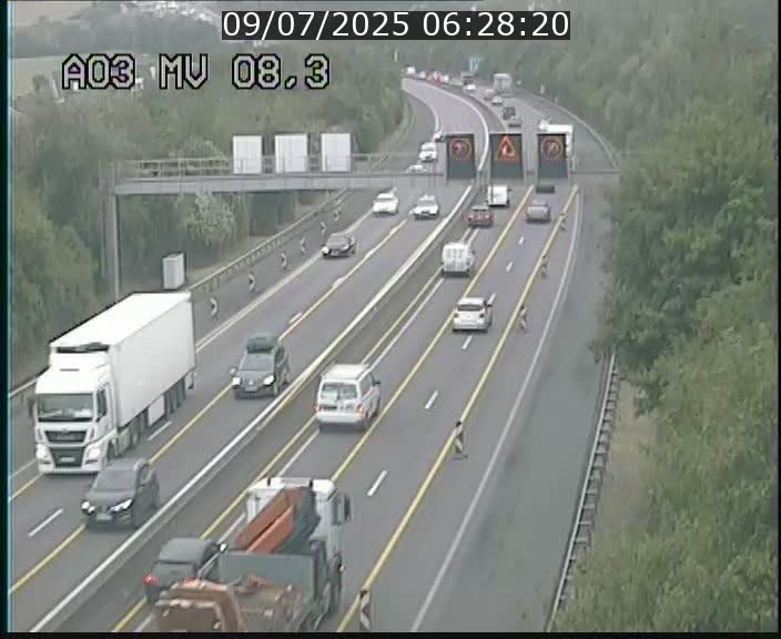 Webcam Autoroute après la Croix de Bettembourg en direction de Luxembourg sur l'A3
