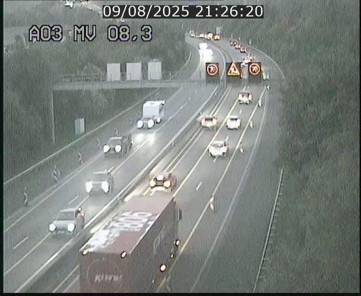 Webcam Autoroute après la Croix de Bettembourg en direction de Luxembourg sur l'A3