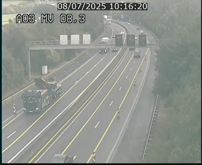 Webcam Autoroute après la Croix de Bettembourg en direction de Luxembourg sur l'A3