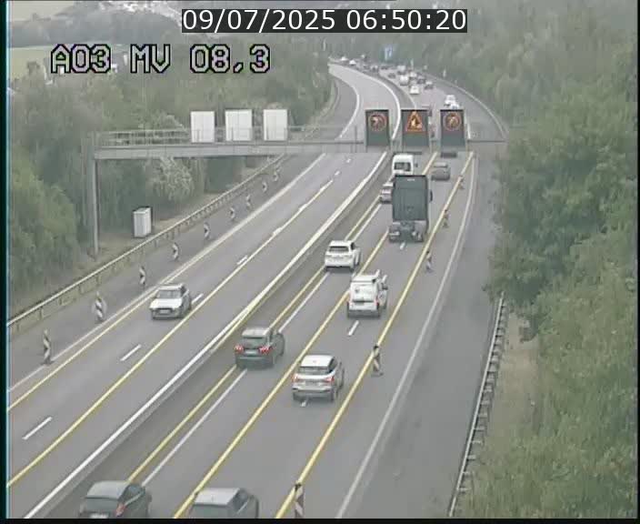 Webcam Autoroute après la Croix de Bettembourg en direction de Luxembourg sur l'A3