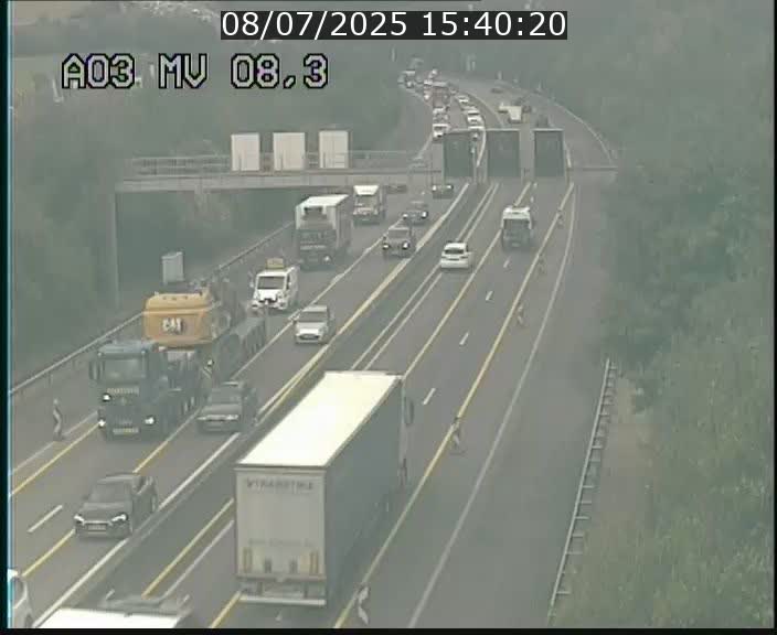 Webcam Autoroute après la Croix de Bettembourg en direction de Luxembourg sur l'A3