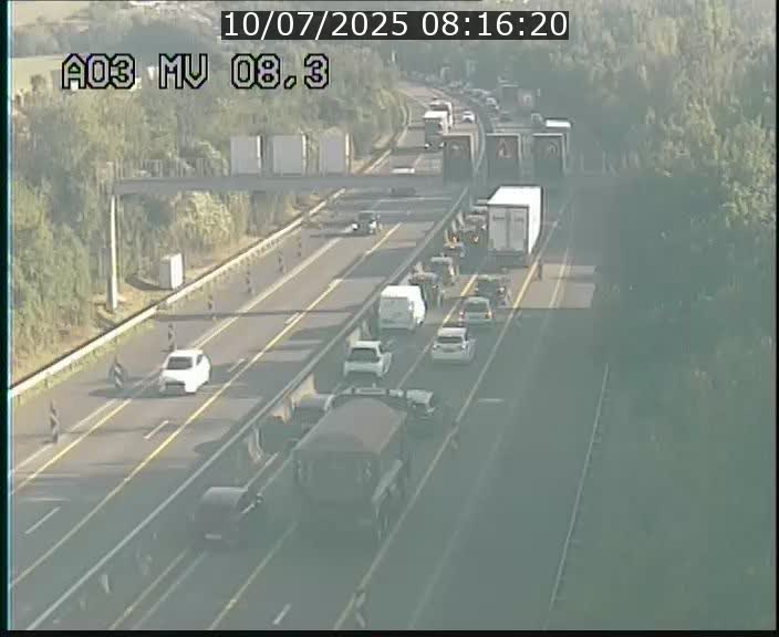 Webcam Autoroute après la Croix de Bettembourg en direction de Luxembourg sur l'A3