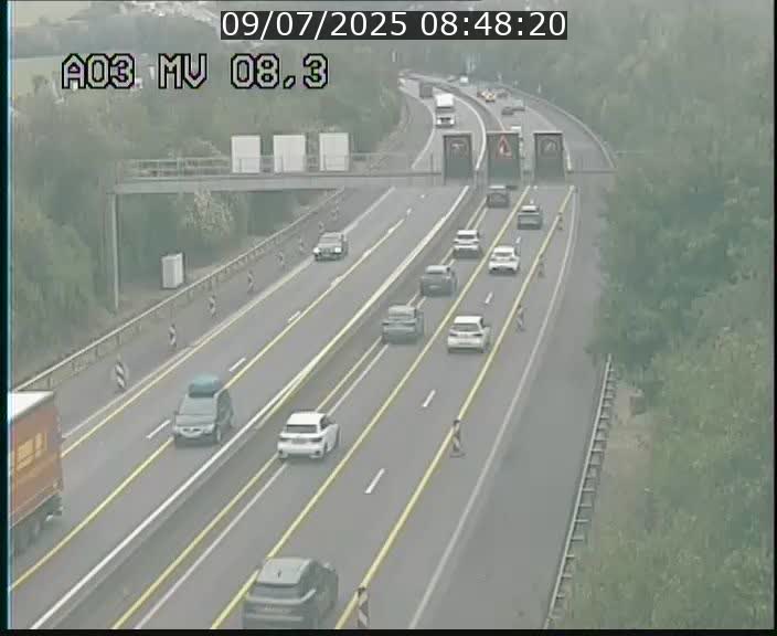 Webcam Autoroute après la Croix de Bettembourg en direction de Luxembourg sur l'A3