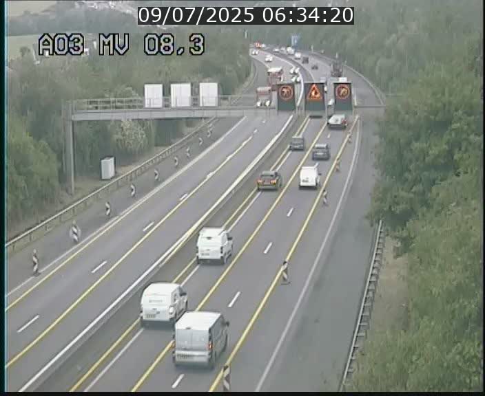 Webcam Autoroute après la Croix de Bettembourg en direction de Luxembourg sur l'A3