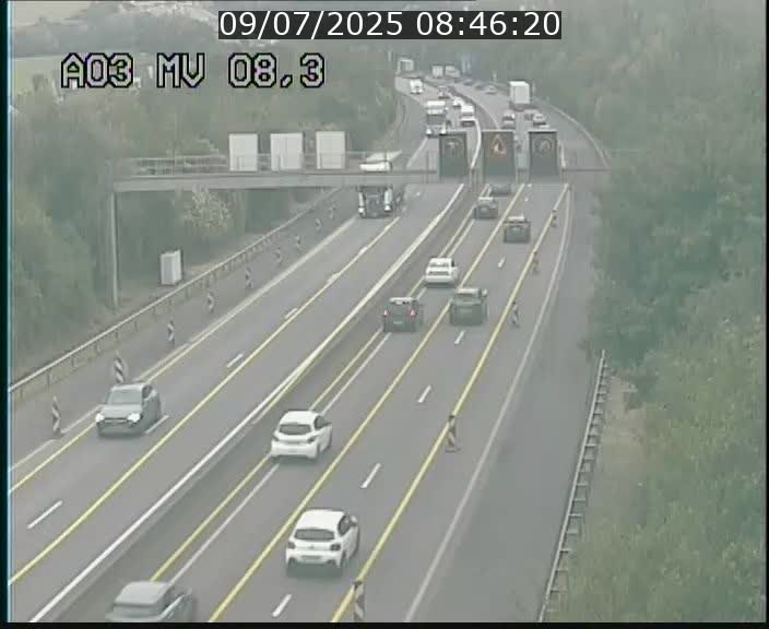 Webcam Autoroute après la Croix de Bettembourg en direction de Luxembourg sur l'A3