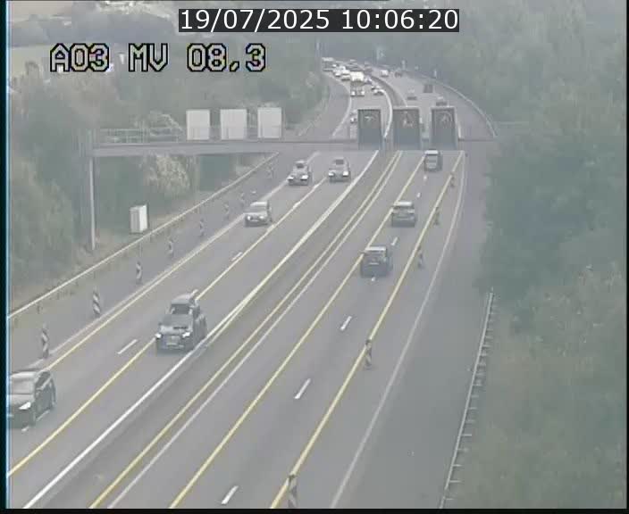 Webcam Autoroute après la Croix de Bettembourg en direction de Luxembourg sur l'A3