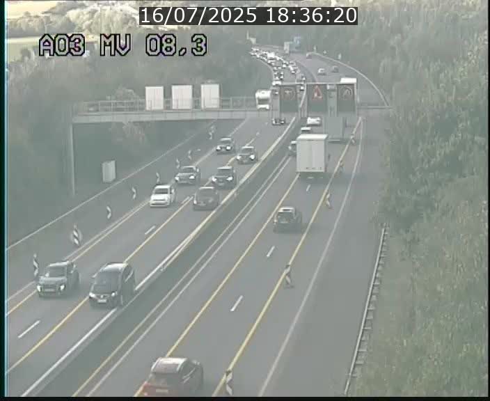 Webcam Autoroute après la Croix de Bettembourg en direction de Luxembourg sur l'A3