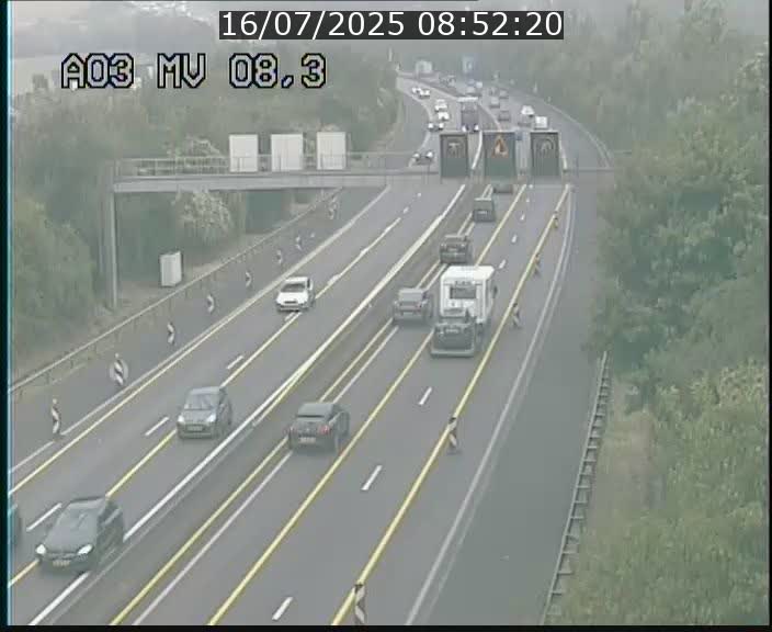 Webcam Autoroute après la Croix de Bettembourg en direction de Luxembourg sur l'A3