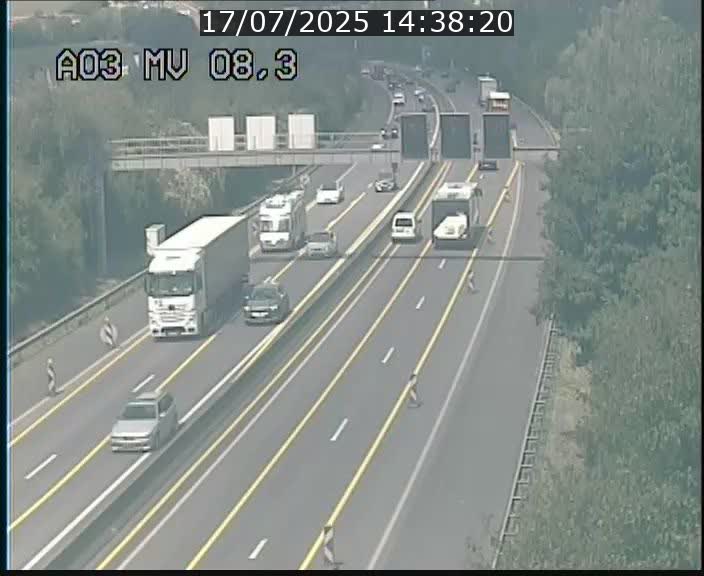 Webcam Autoroute après la Croix de Bettembourg en direction de Luxembourg sur l'A3