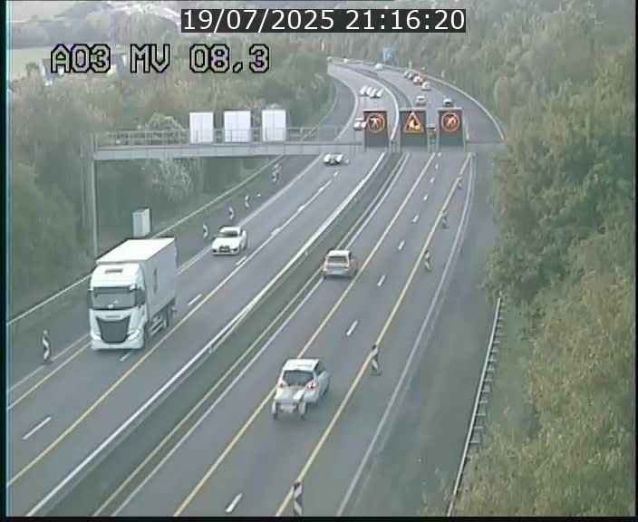 Webcam Autoroute après la Croix de Bettembourg en direction de Luxembourg sur l'A3