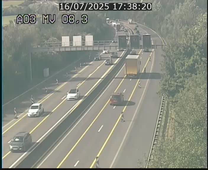 Webcam Autoroute après la Croix de Bettembourg en direction de Luxembourg sur l'A3