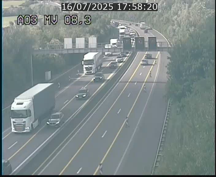 Webcam Autoroute après la Croix de Bettembourg en direction de Luxembourg sur l'A3