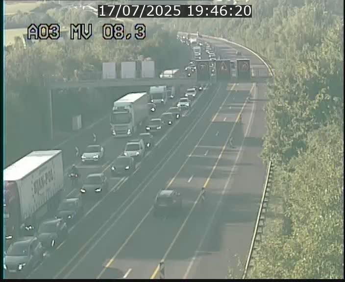Webcam Autoroute après la Croix de Bettembourg en direction de Luxembourg sur l'A3