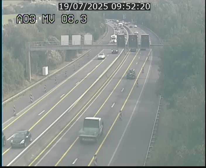 Webcam Autoroute après la Croix de Bettembourg en direction de Luxembourg sur l'A3