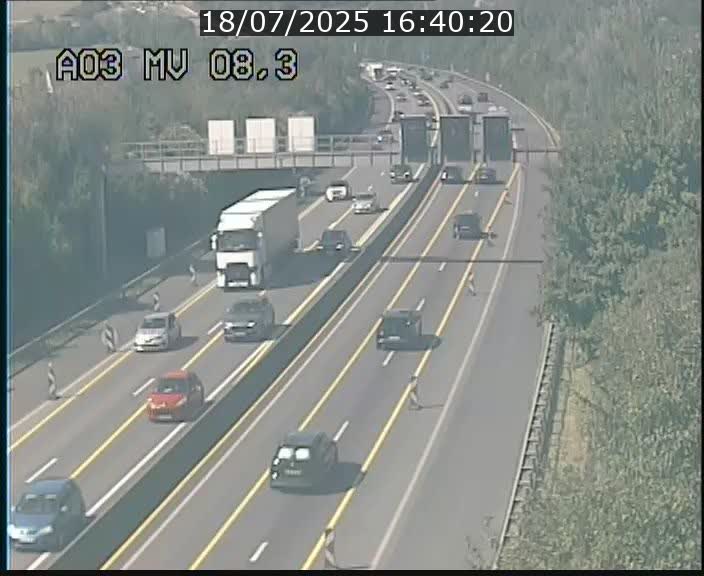 Webcam Autoroute après la Croix de Bettembourg en direction de Luxembourg sur l'A3