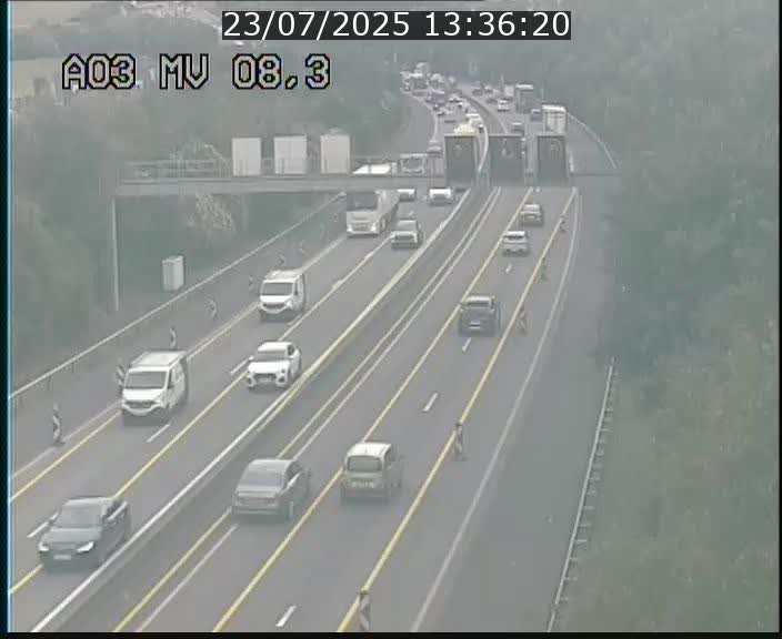Webcam Autoroute après la Croix de Bettembourg en direction de Luxembourg sur l'A3