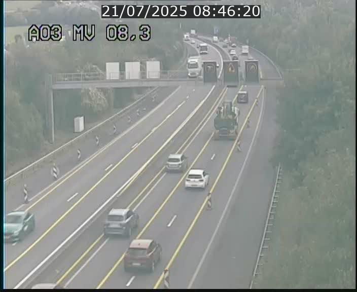 Webcam Autoroute après la Croix de Bettembourg en direction de Luxembourg sur l'A3