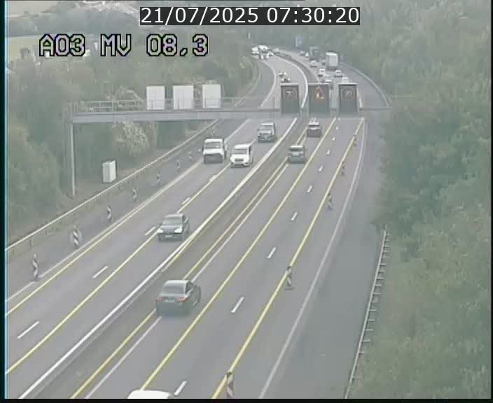 Webcam Autoroute après la Croix de Bettembourg en direction de Luxembourg sur l'A3