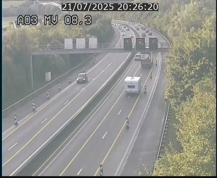 Webcam Autoroute après la Croix de Bettembourg en direction de Luxembourg sur l'A3