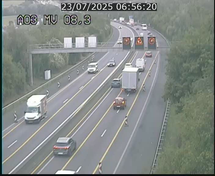Webcam Autoroute après la Croix de Bettembourg en direction de Luxembourg sur l'A3