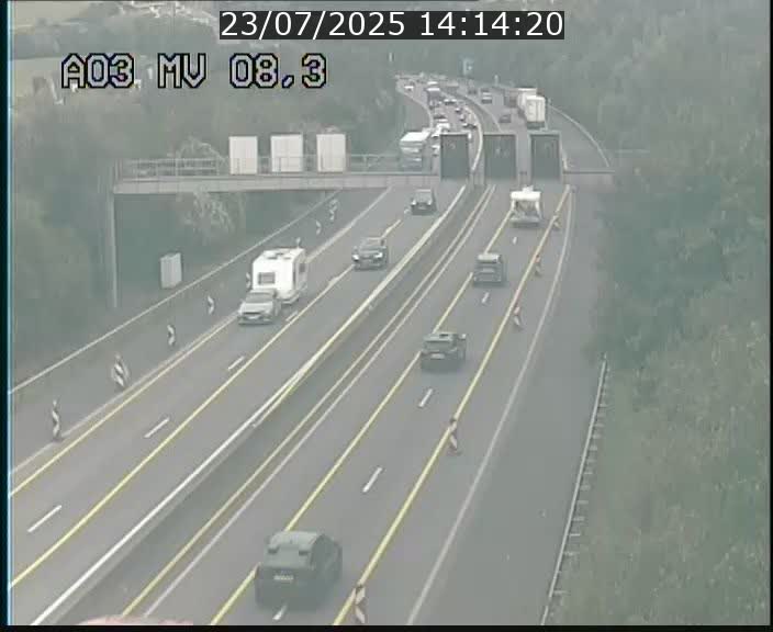 Webcam Autoroute après la Croix de Bettembourg en direction de Luxembourg sur l'A3