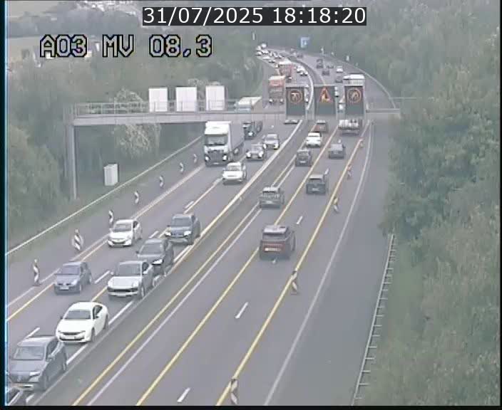 Webcam Autoroute après la Croix de Bettembourg en direction de Luxembourg sur l'A3