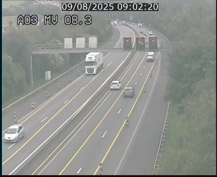 Webcam Autoroute après la Croix de Bettembourg en direction de Luxembourg sur l'A3
