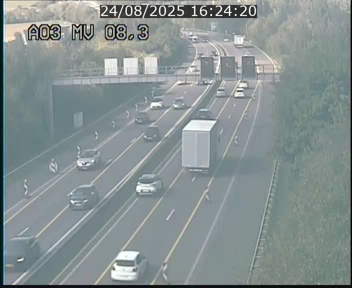 Webcam Autoroute après la Croix de Bettembourg en direction de Luxembourg sur l'A3