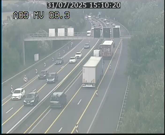 Webcam Autoroute après la Croix de Bettembourg en direction de Luxembourg sur l'A3
