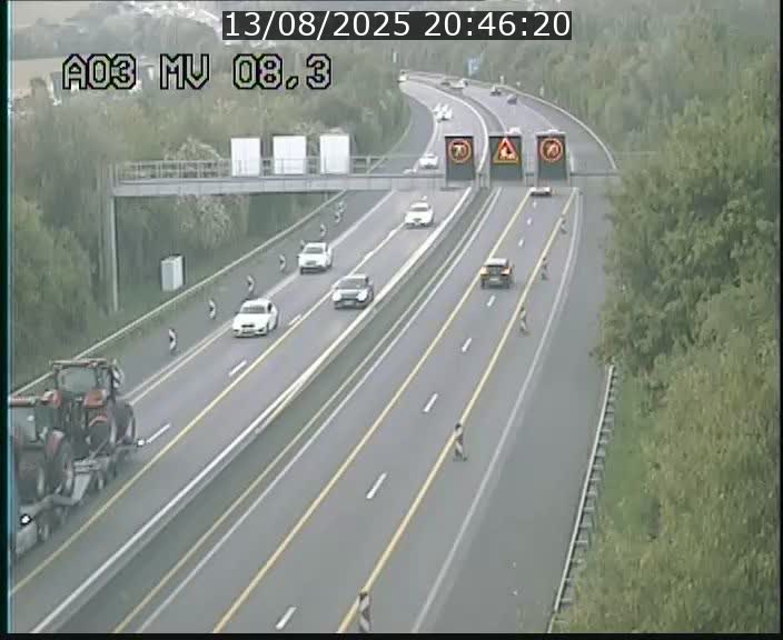Webcam Autoroute après la Croix de Bettembourg en direction de Luxembourg sur l'A3