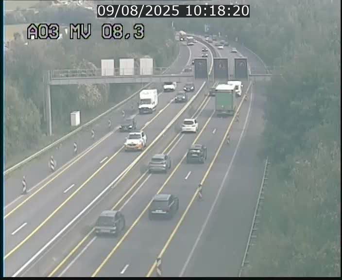 Webcam Autoroute après la Croix de Bettembourg en direction de Luxembourg sur l'A3