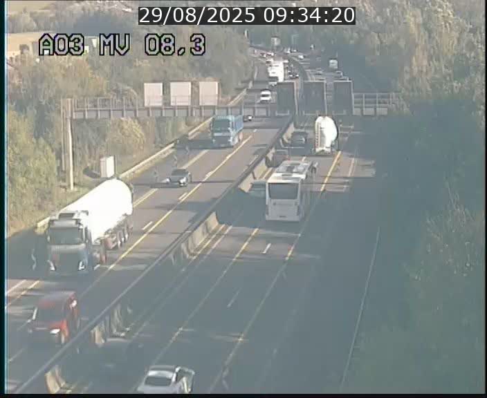 Webcam Autoroute après la Croix de Bettembourg en direction de Luxembourg sur l'A3