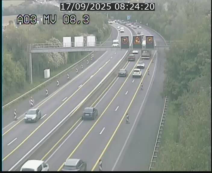 Webcam Autoroute après la Croix de Bettembourg en direction de Luxembourg sur l'A3