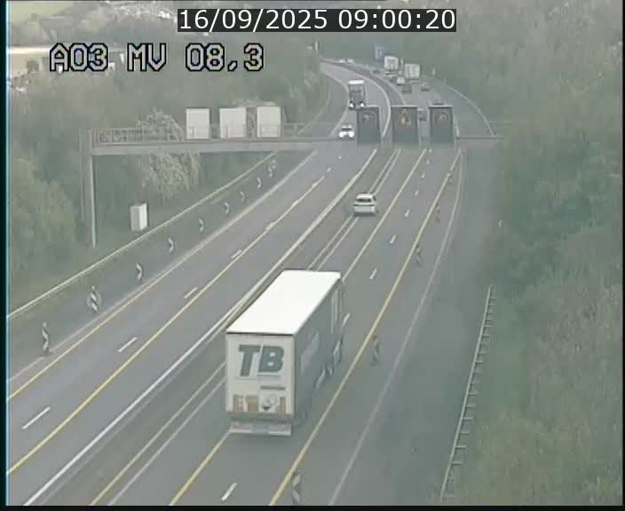 Webcam Autoroute après la Croix de Bettembourg en direction de Luxembourg sur l'A3