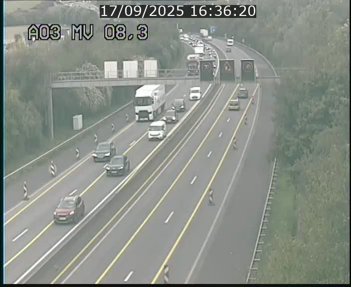 Webcam Autoroute après la Croix de Bettembourg en direction de Luxembourg sur l'A3