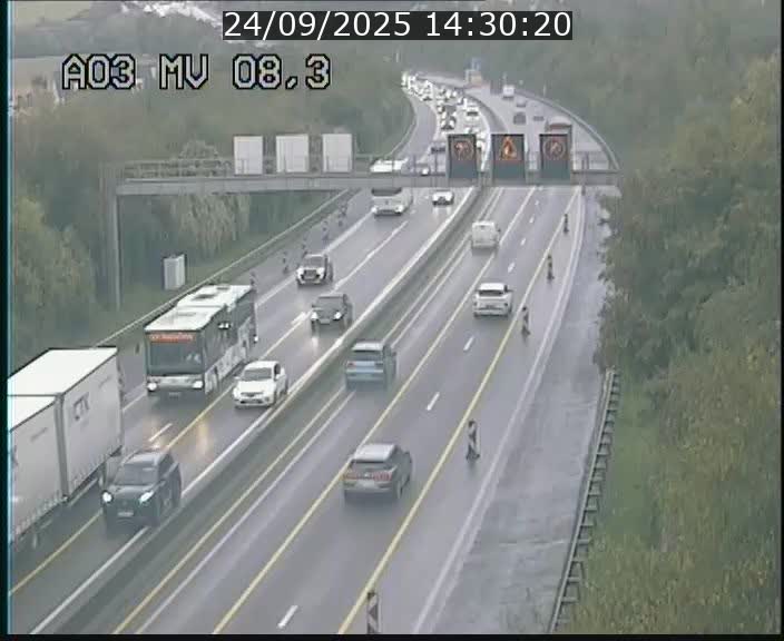 Webcam Autoroute après la Croix de Bettembourg en direction de Luxembourg sur l'A3