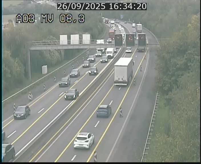 Webcam Autoroute après la Croix de Bettembourg en direction de Luxembourg sur l'A3
