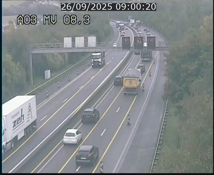 Webcam Autoroute après la Croix de Bettembourg en direction de Luxembourg sur l'A3
