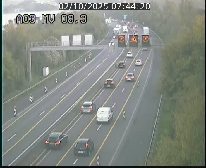 Webcam Autoroute après la Croix de Bettembourg en direction de Luxembourg sur l'A3