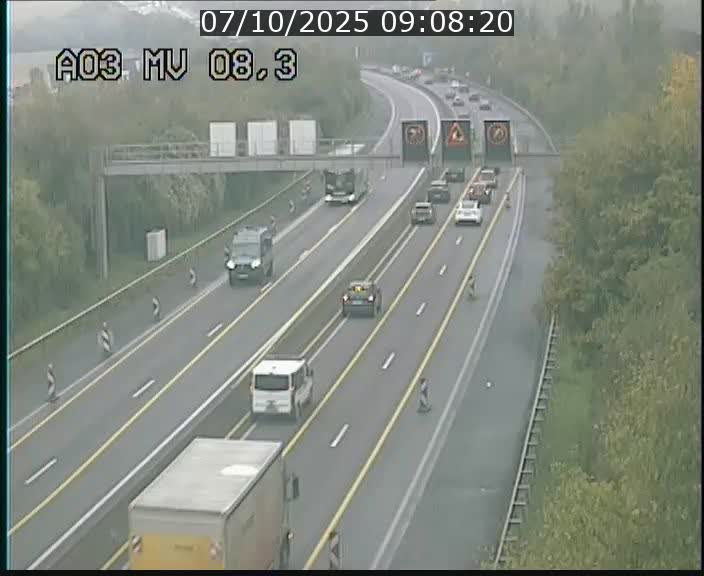 Webcam Autoroute après la Croix de Bettembourg en direction de Luxembourg sur l'A3