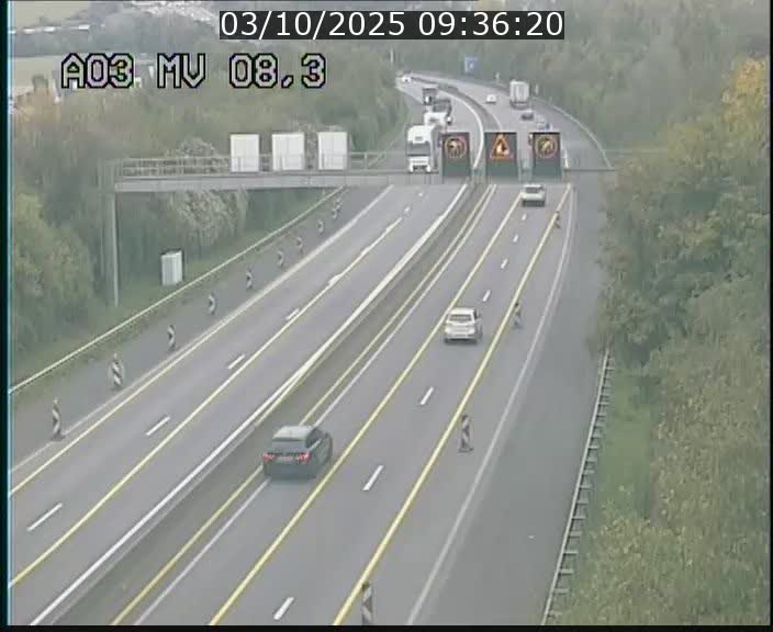 Webcam Autoroute après la Croix de Bettembourg en direction de Luxembourg sur l'A3