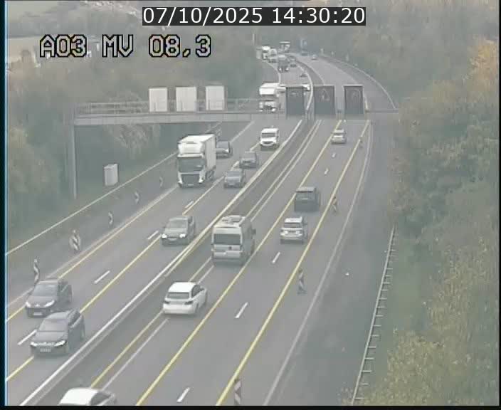 Webcam Autoroute après la Croix de Bettembourg en direction de Luxembourg sur l'A3