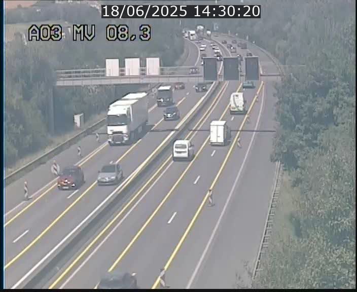 Webcam Autoroute après la Croix de Bettembourg en direction de Luxembourg sur l'A3