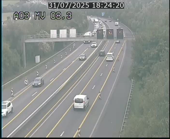<h2>Webcam Autoroute après la Croix de Bettembourg en direction de Luxembourg sur l'A3</h2>