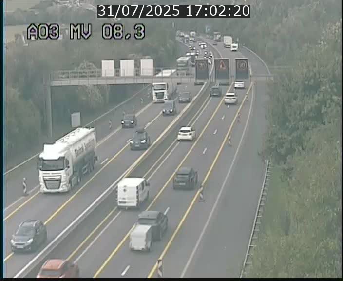 <h2>Webcam Autoroute après la Croix de Bettembourg en direction de Luxembourg sur l'A3</h2>