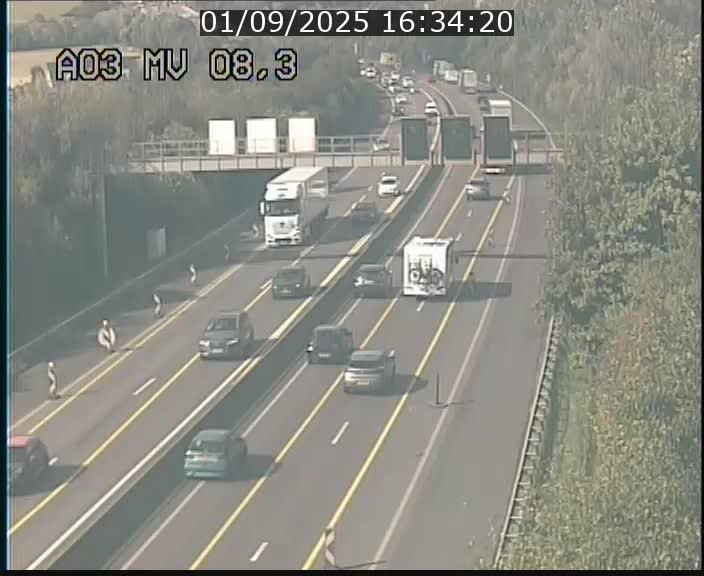 <h2>Webcam Autoroute après la Croix de Bettembourg en direction de Luxembourg sur l'A3</h2>