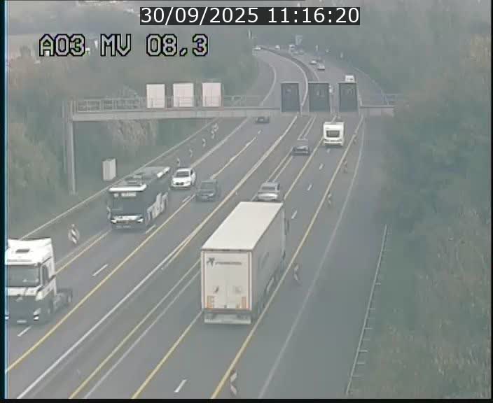 <h2>Webcam Autoroute après la Croix de Bettembourg en direction de Luxembourg sur l'A3</h2>