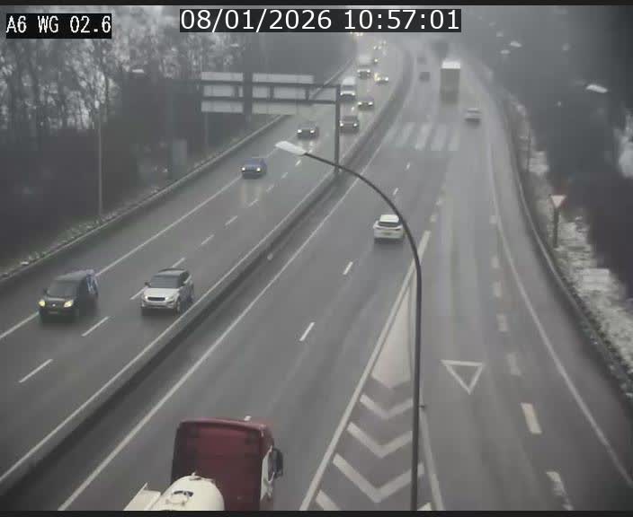 Traffic live webcam Luxembourg Croix de Cessange - A6 - BK 2.6 - direction France/Allemagne