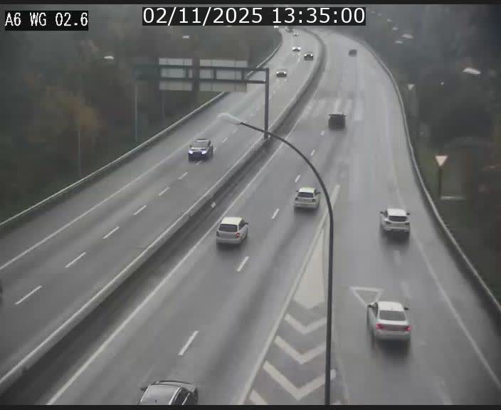 Traffic live webcam Luxembourg Croix de Cessange - A6 - BK 2.6 - direction France/Allemagne